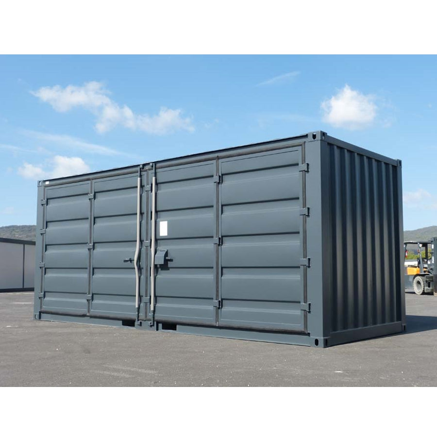 Container di Stoccaggio Nero con Lato Aperto da 20' – Robusto e Sicuro