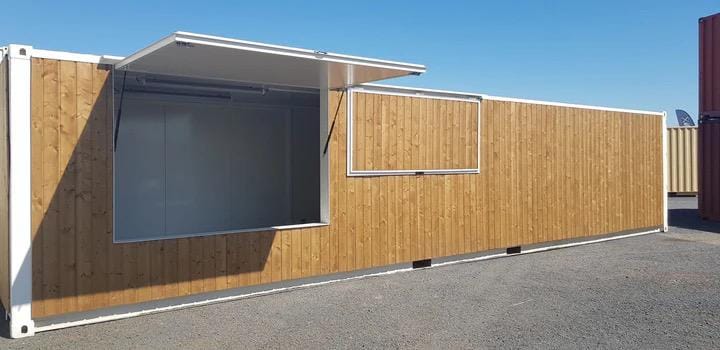 Bar modulare per container in legno Privilège 40' – Bar mobile premium