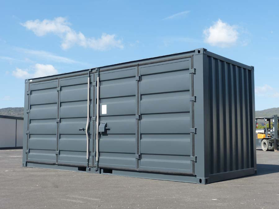 Container di Stoccaggio Nero con Lato Aperto da 20' – Robusto e Sicuro