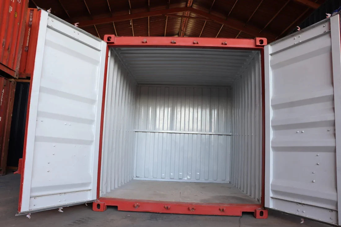 Container nuovo da 10 piedi rosso/grigio – Robusto e versatile