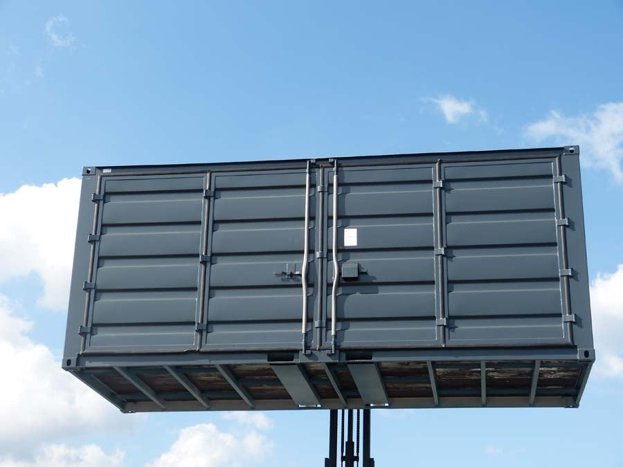 Container di Stoccaggio Nero con Lato Aperto da 20' – Robusto e Sicuro
