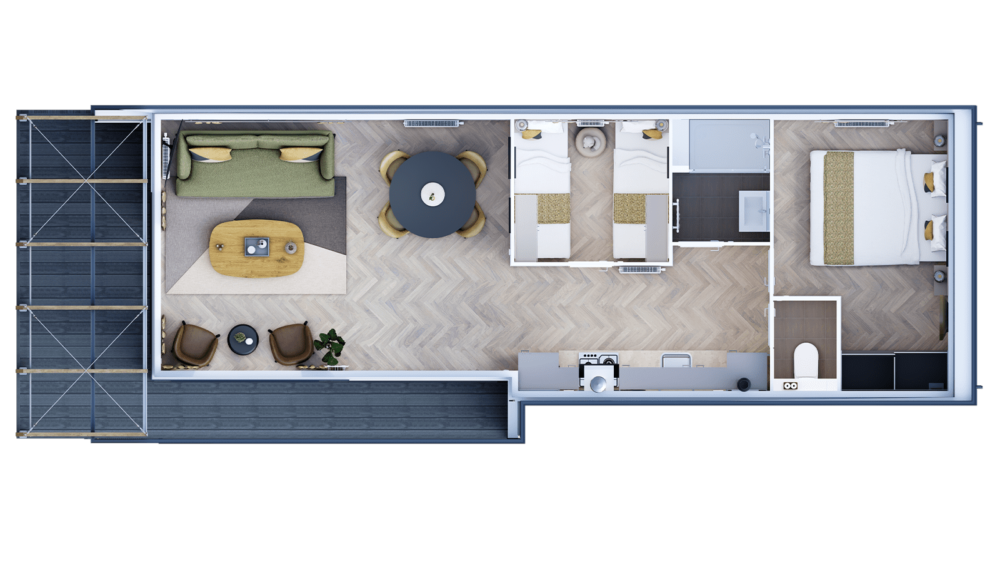New Bay – Casa Mobile Moderna con Design Aperto e Luminoso