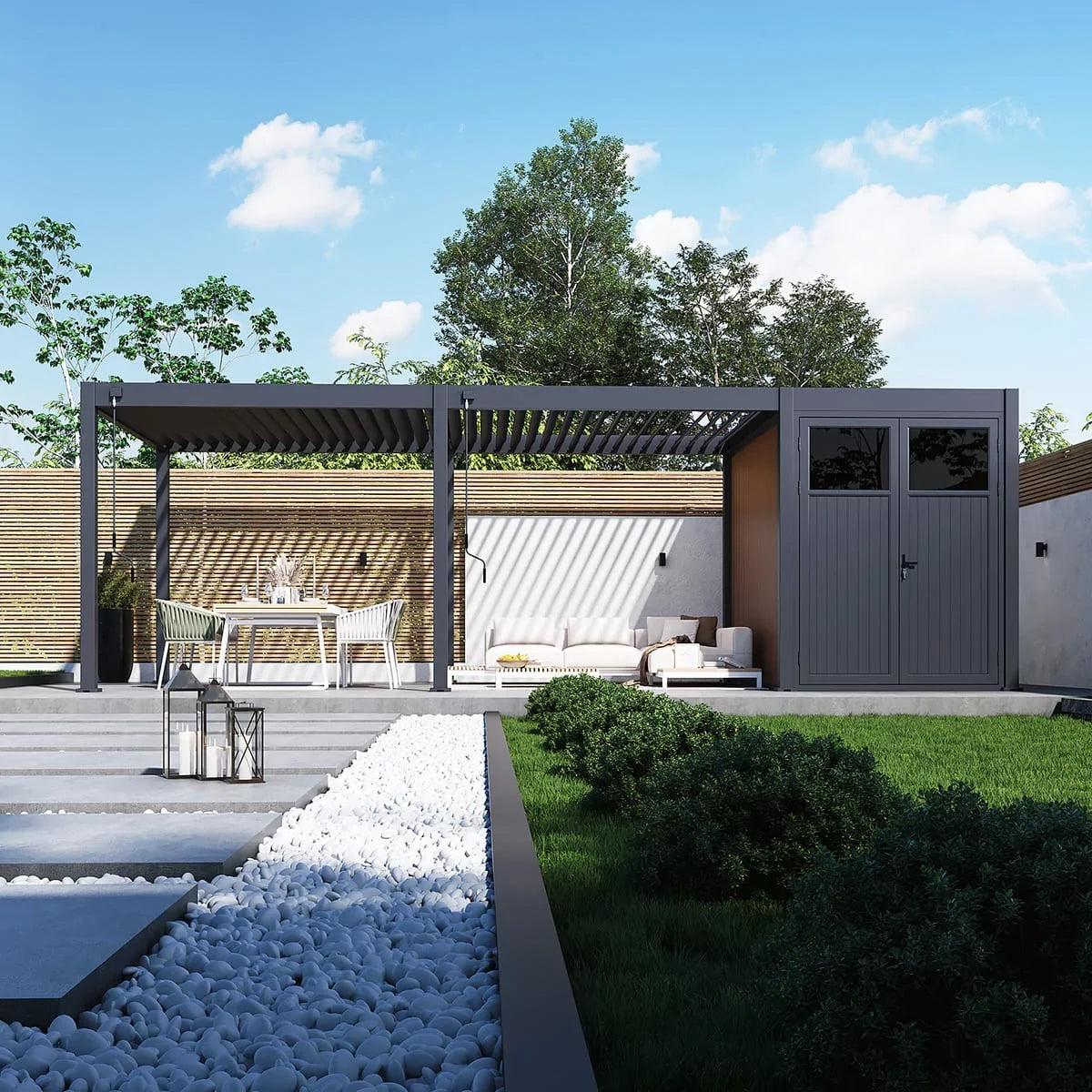 Pergola Bioclimatica 3x3 – Struttura Modulare per Esterni
